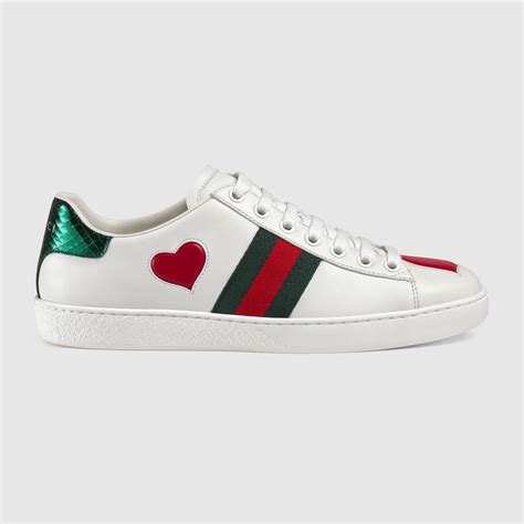 gucci heart embroidered sneakers|Gucci ace sneakers for women.